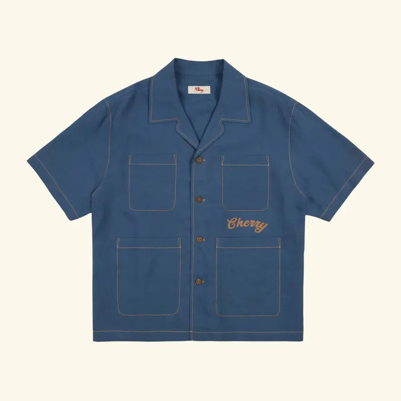 Linen Vacation Shirt (Faded Blue) 1