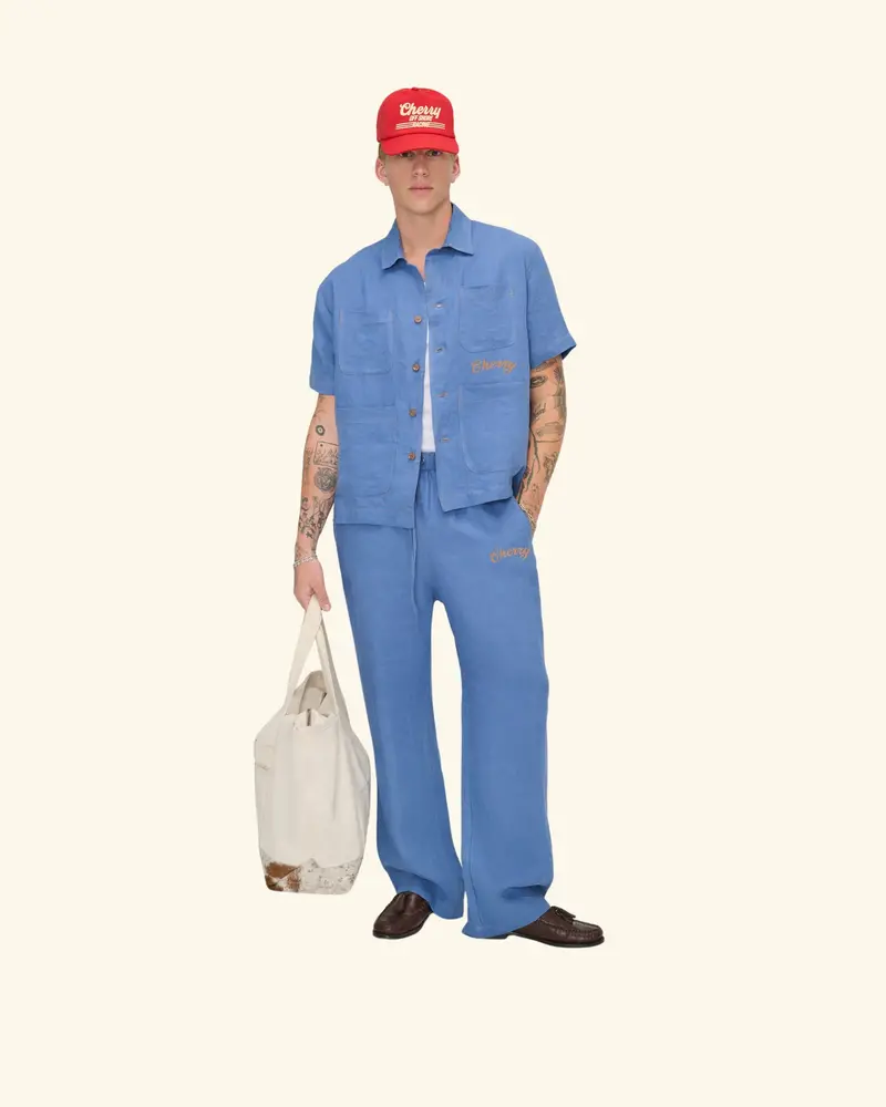 Linen Vacation Shirt (Faded Blue) 3