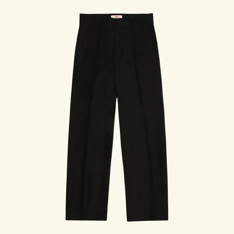Linen Western Chino Pants (Black) 1