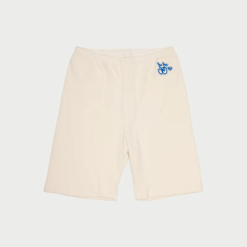 Logo Ribbed Biker Shorts (Frontier White) 1