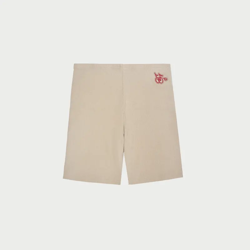 Logo Ribbed Biker Shorts (Sand) 1