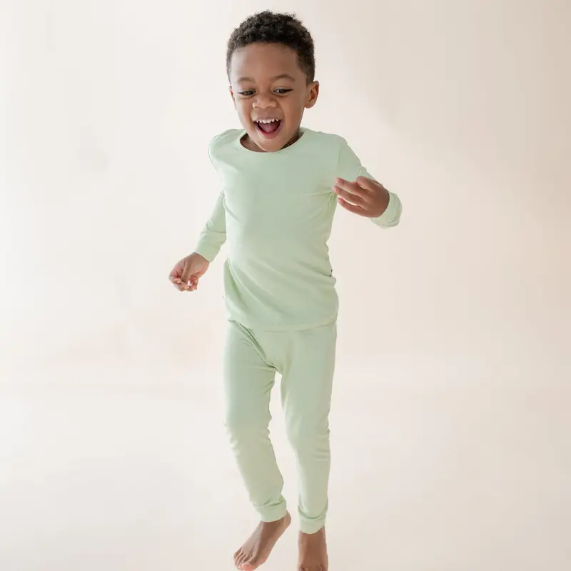 Long Sleeve Pajamas In Basil 1