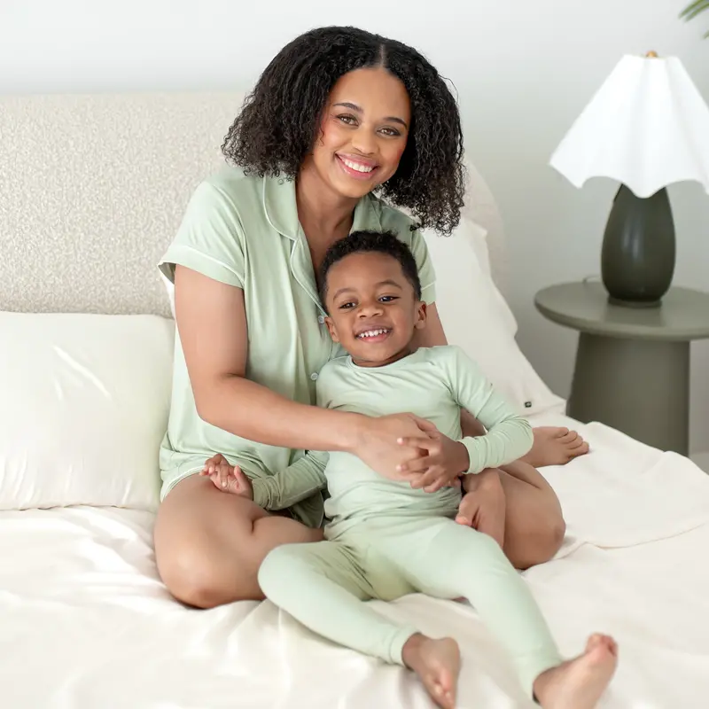Long Sleeve Pajamas In Basil 3
