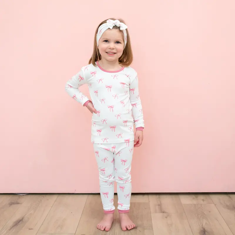 Long Sleeve Pajamas In Bow 1