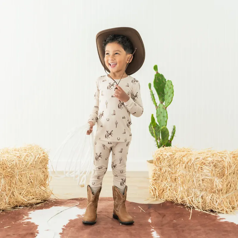 Long Sleeve Pajamas In Classic Cowboy 1