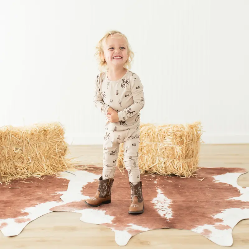 Long Sleeve Pajamas In Classic Cowboy 4