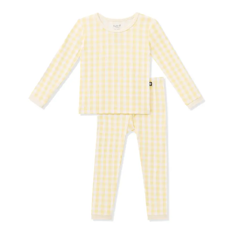 Long Sleeve Pajamas In Gingham Chamomile 2