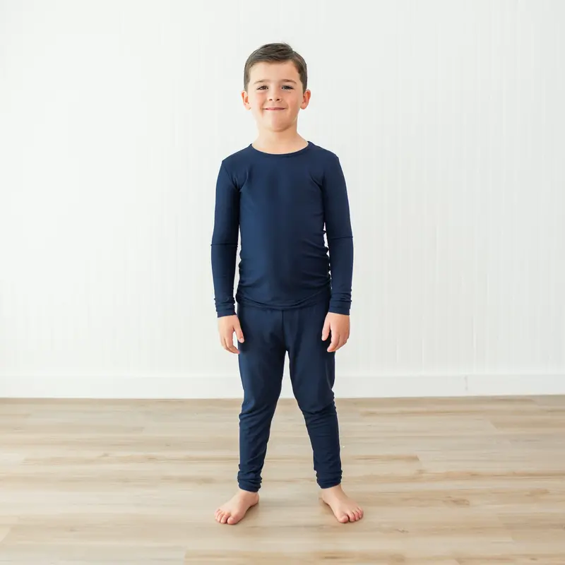 Long Sleeve Pajamas In Navy 1