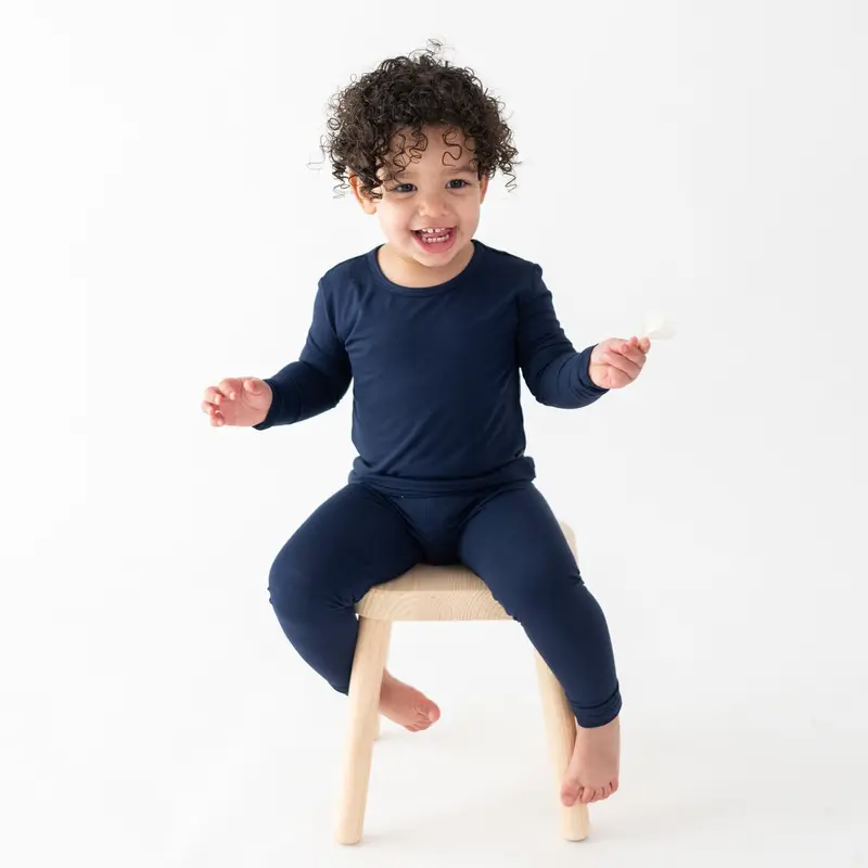 Long Sleeve Pajamas In Navy 5