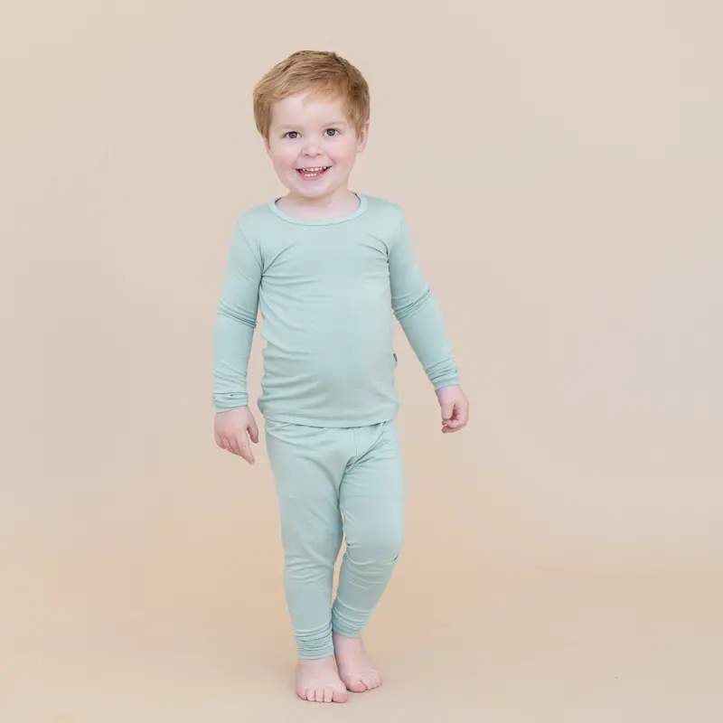 Long Sleeve Pajamas In Sage 1