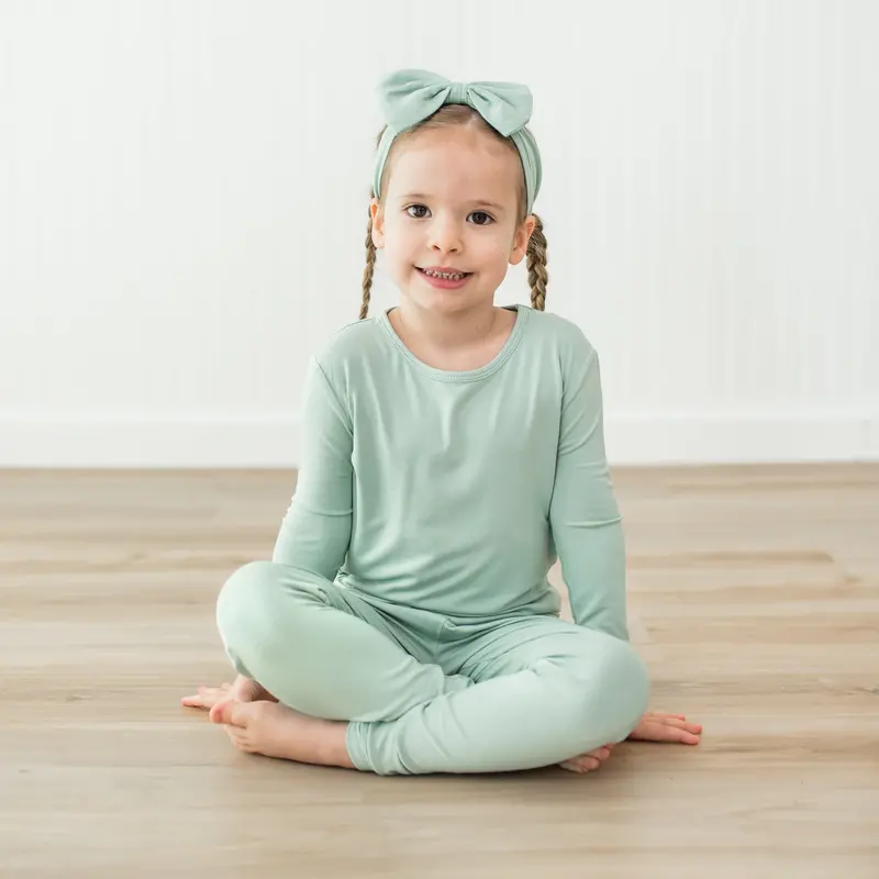 Long Sleeve Pajamas In Sage 3