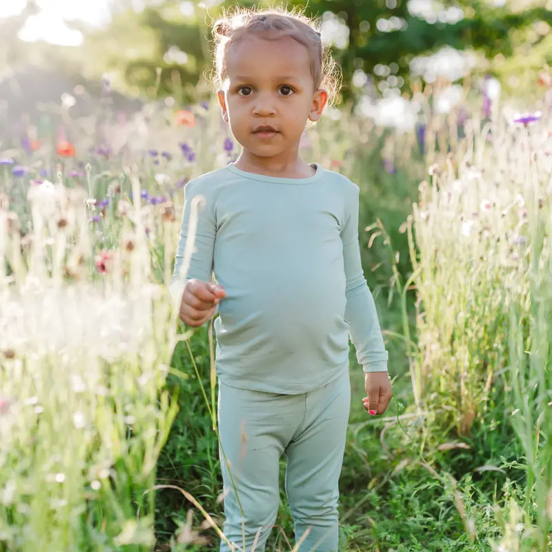 Long Sleeve Pajamas In Sage 4