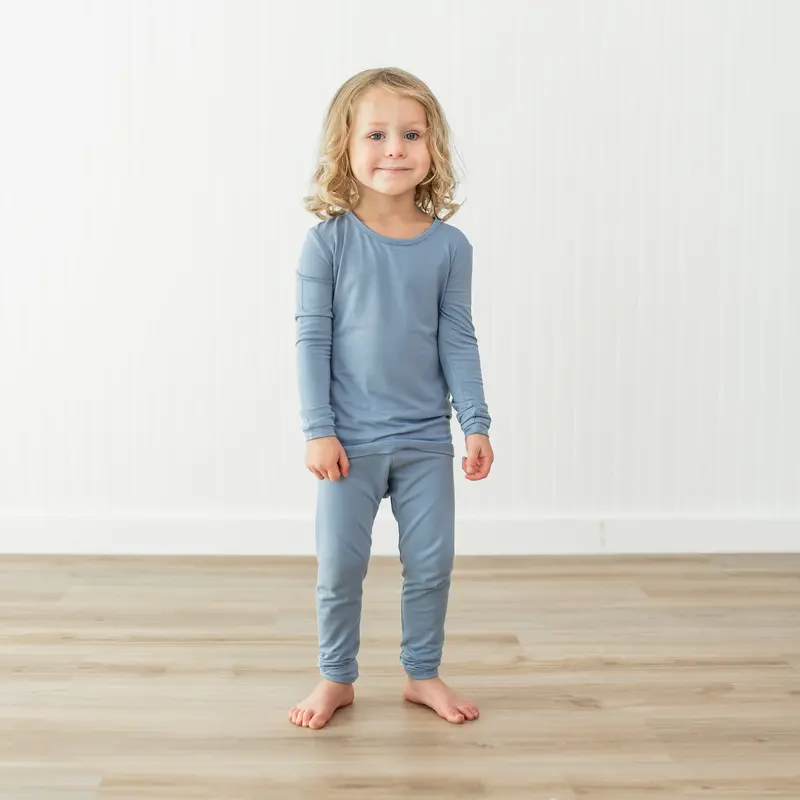 Long Sleeve Pajamas In Slate 1