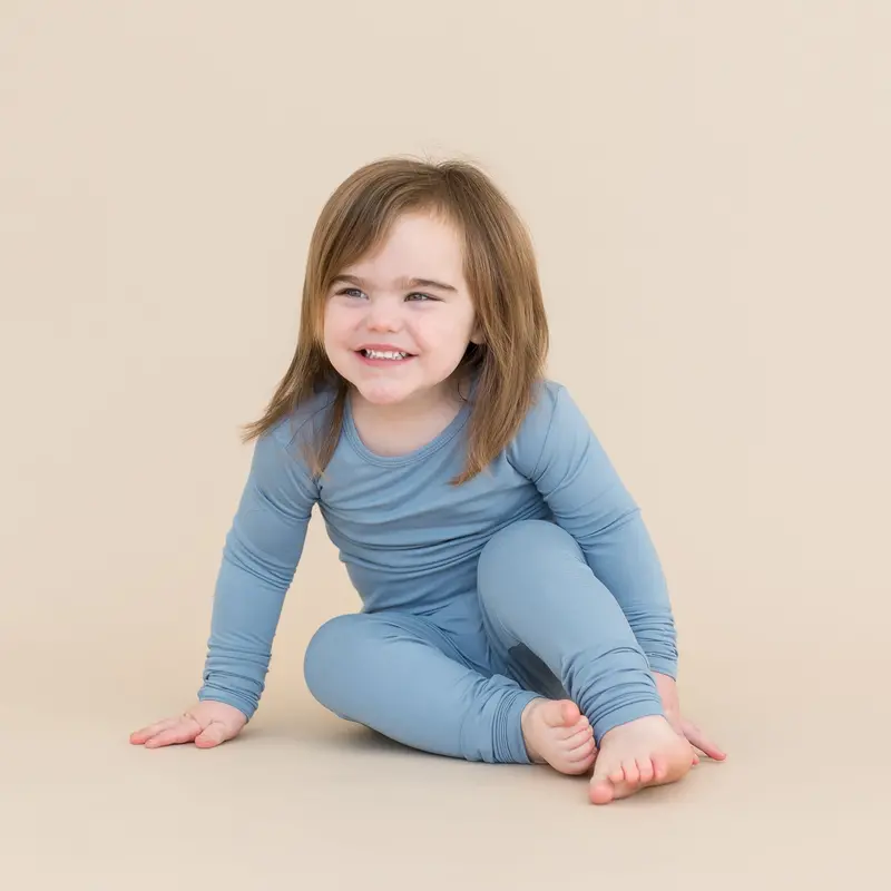 Long Sleeve Pajamas In Slate 3