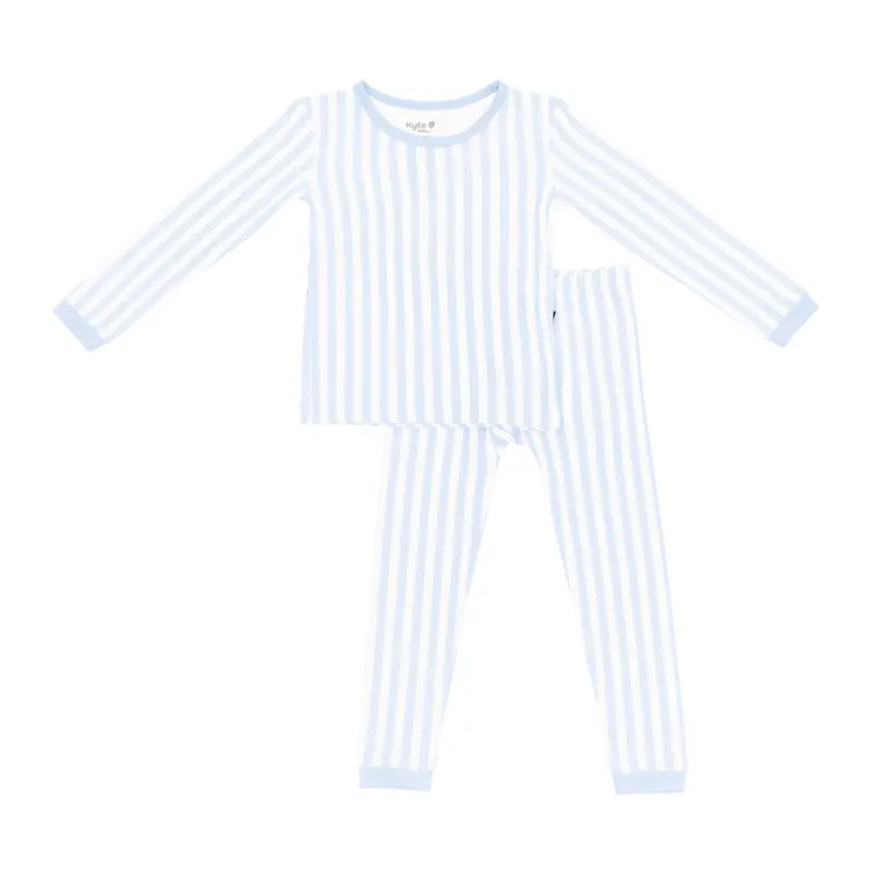 Long Sleeve Pajamas In Small Mist Stripe 2