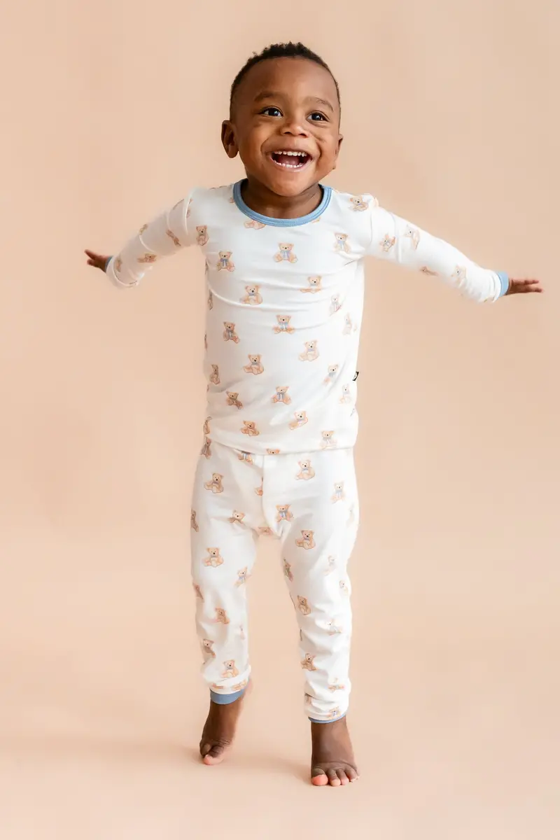Long Sleeve Pajamas In Teddy Bear 1