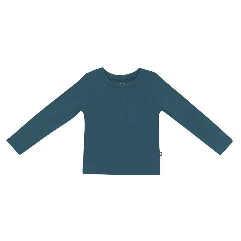 Long Sleeve Toddler Crew Neck Tee In Atlantic 2