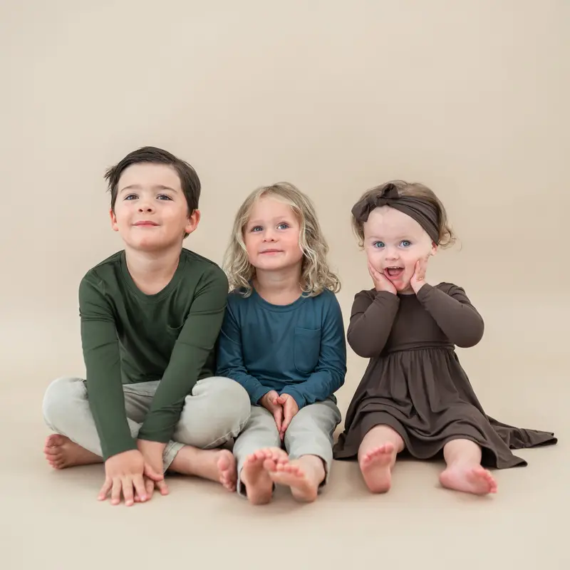 Long Sleeve Toddler Crew Neck Tee In Atlantic 3