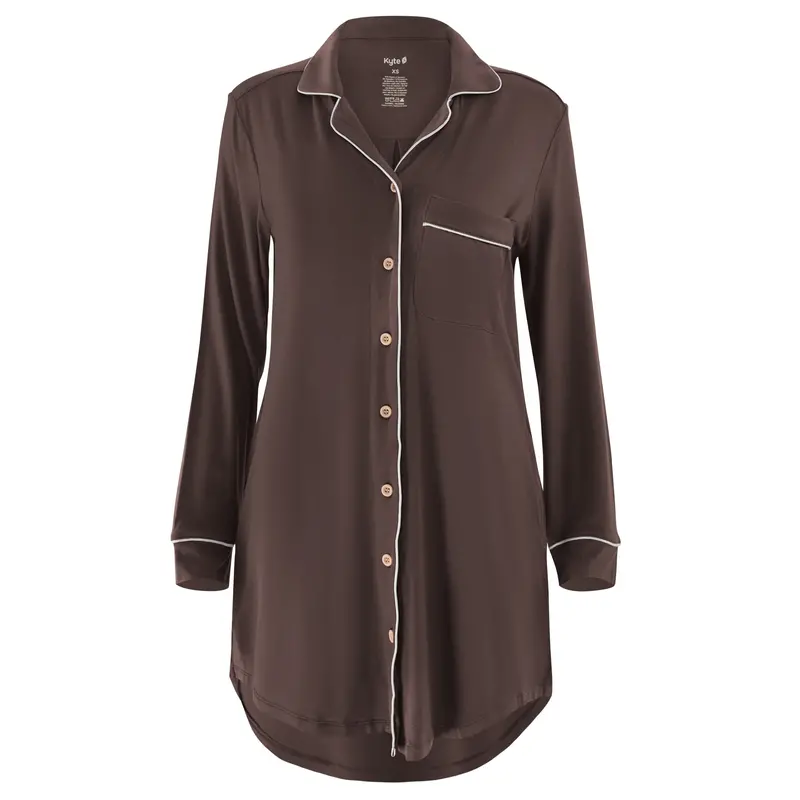Long Sleeve Women’S Nightshirt In Espresso 4