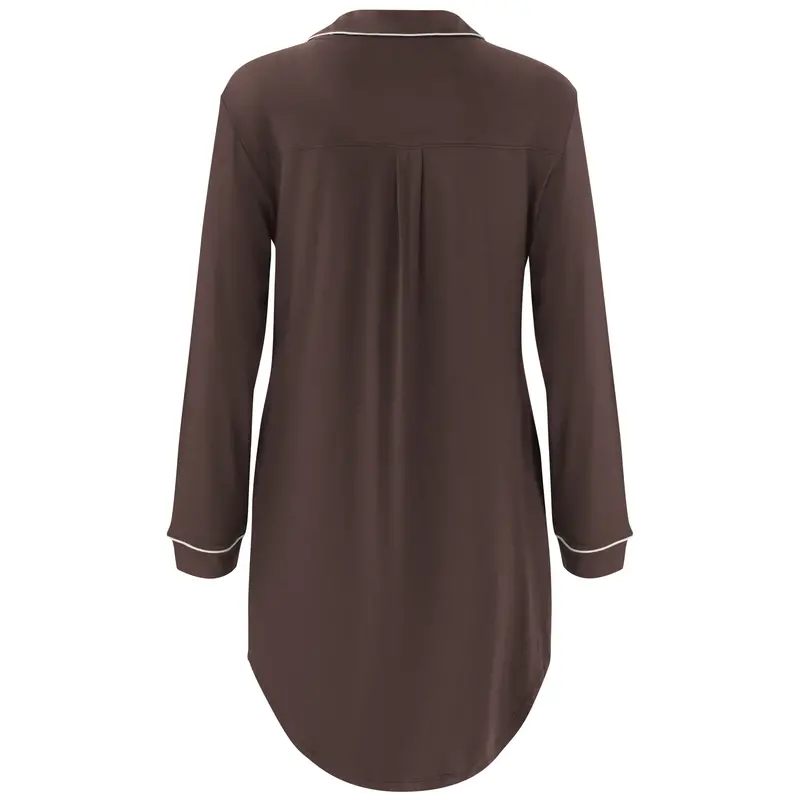 Long Sleeve Women’S Nightshirt In Espresso 5