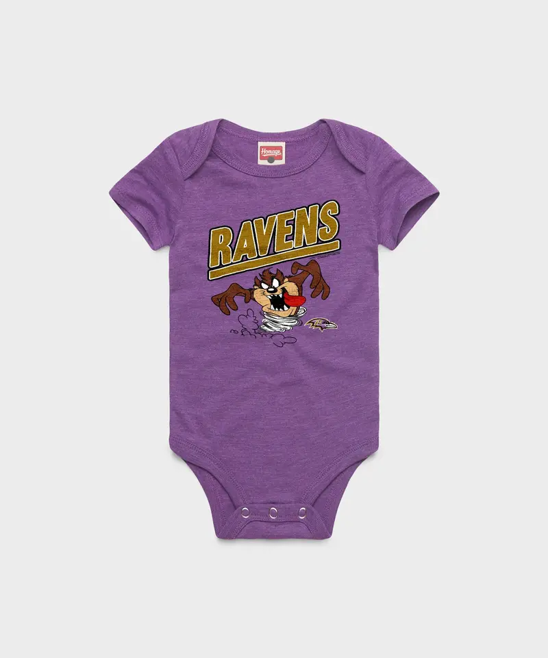 Looney Tunes Taz X Baltimore Ravens Baby One Piece 1