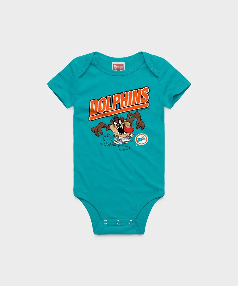 Looney Tunes Taz X Miami Dolphins Baby One Piece 1