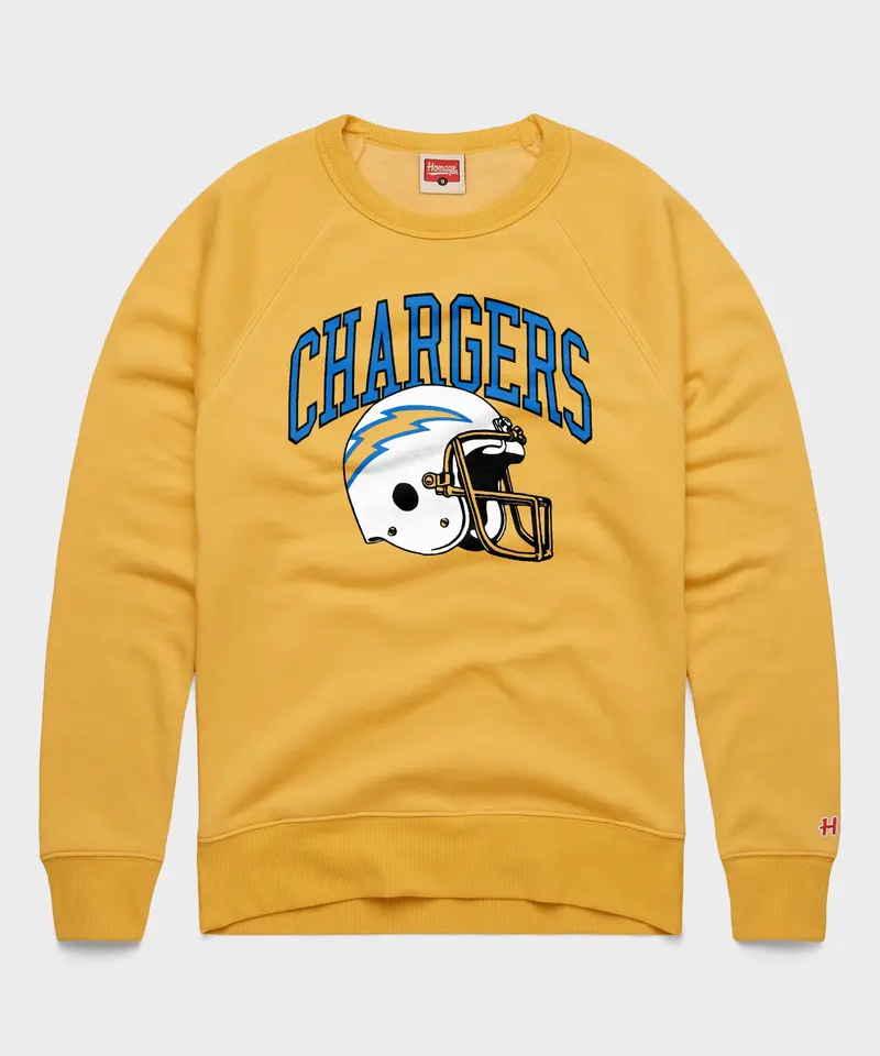 Los Angeles Chargers Helmet Retro Crewneck 1