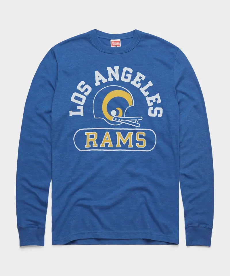 Los Angeles Rams Throwback Helmet Long Sleeve Tee 1