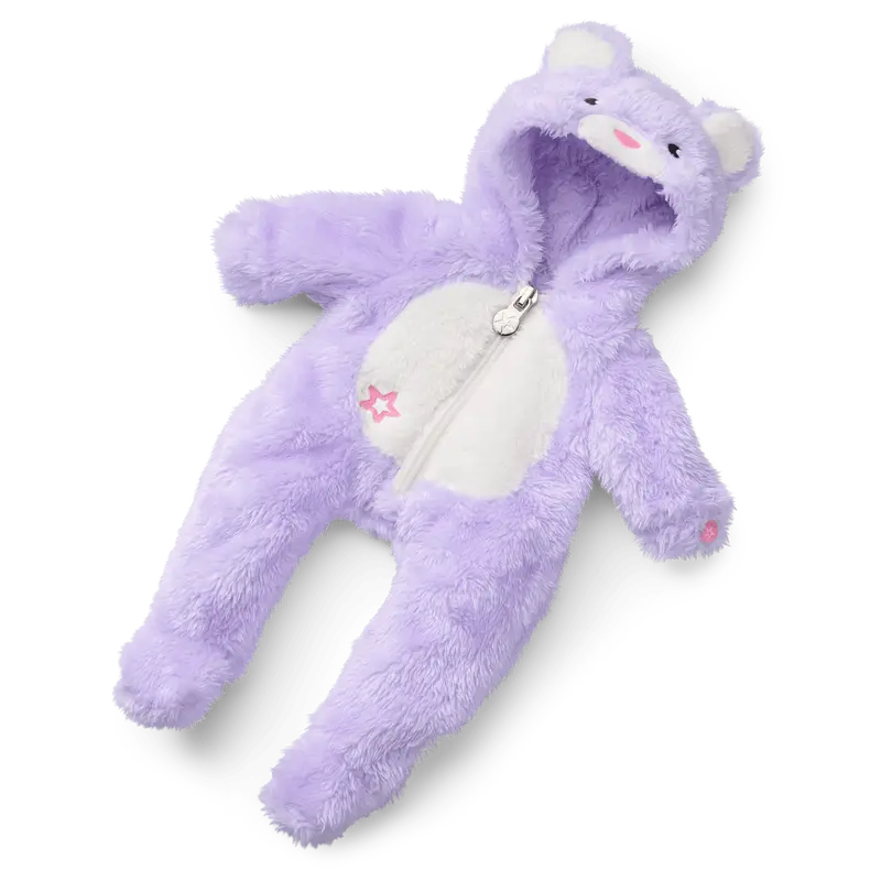 Lovable Lavender Bear One-Piece Outfit For Bitty Baby® Dolls 1