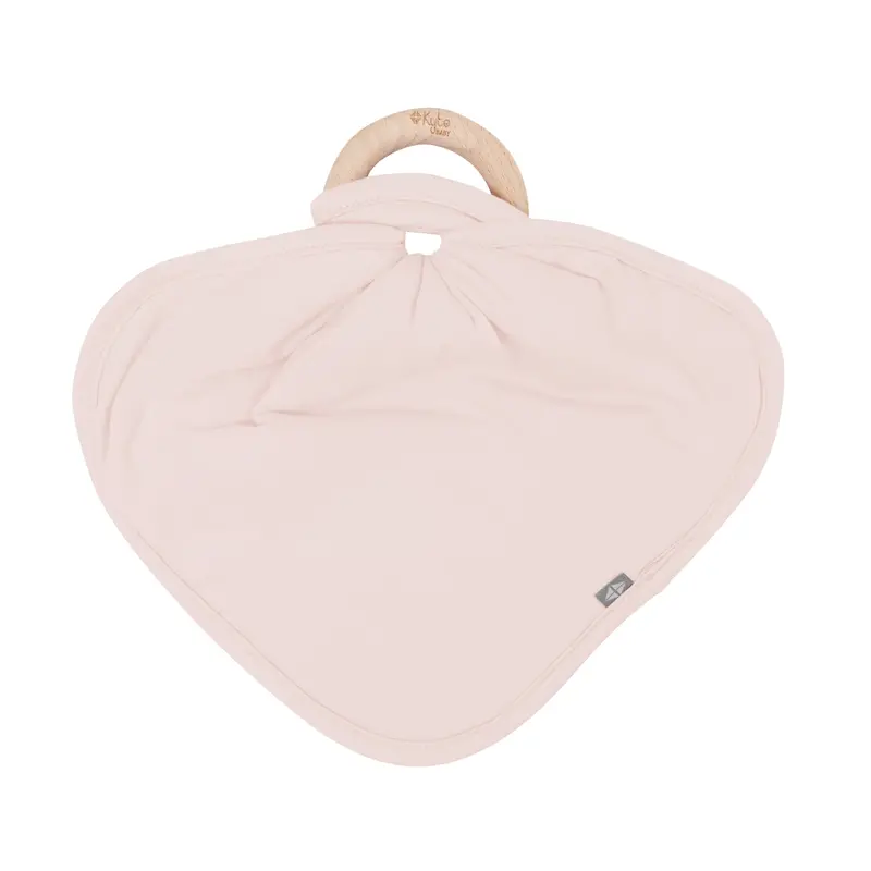 Lovey In Blush With Removable Wooden Teething Ring 1