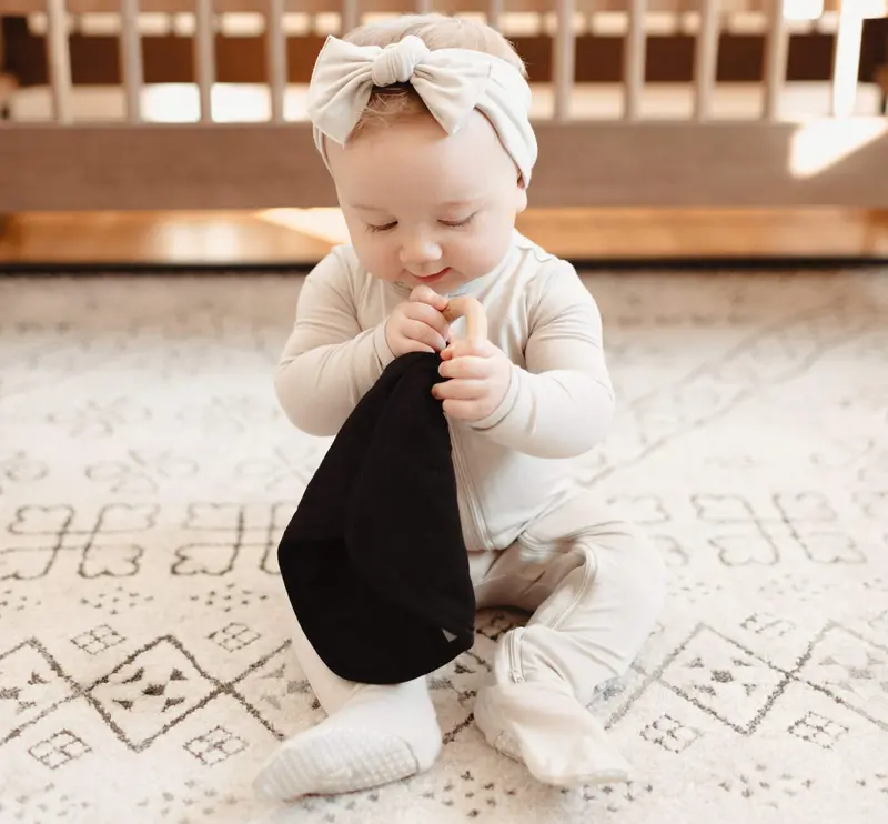 Lovey In Midnight With Removable Wooden Teething Ring 1
