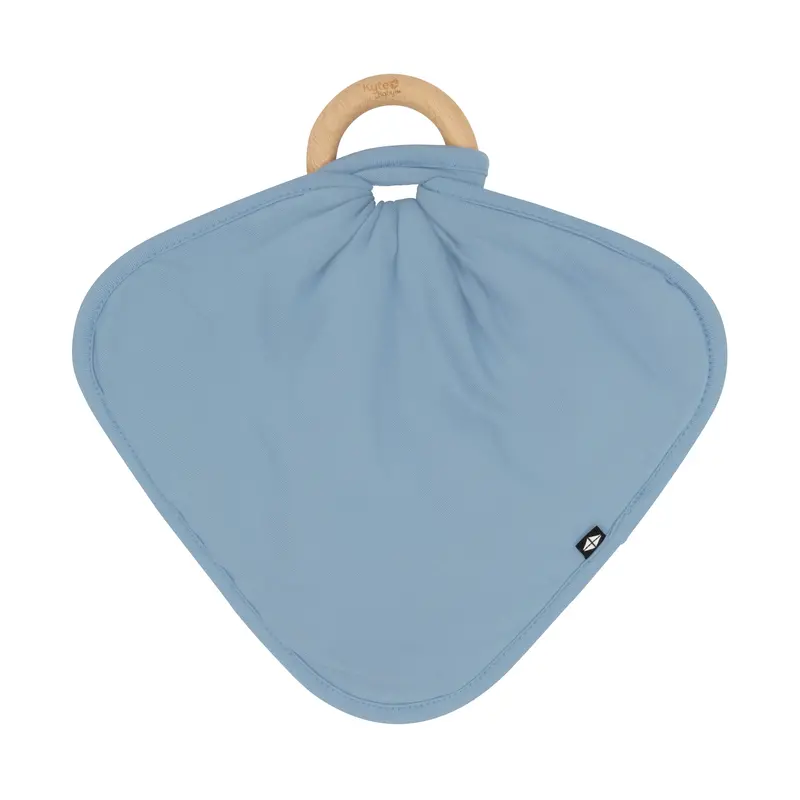 Lovey In Slate With Removable Wooden Teething Ring 1