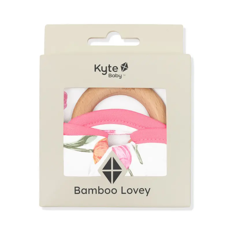 Lovey In Tulip With Removable Wooden Teething Ring 1