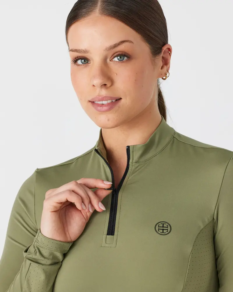 Lt Active Fit Riding Top L/S- Woodland Olive 2