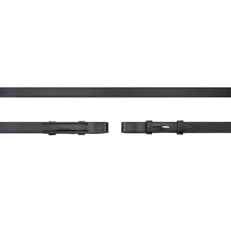 Lt Flat Leather Reins - Black 1