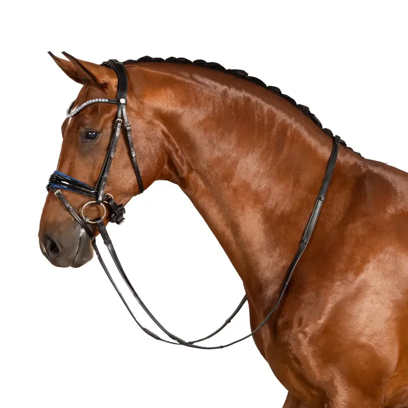 Lt Navy Glitter Snaffle Bridle 1