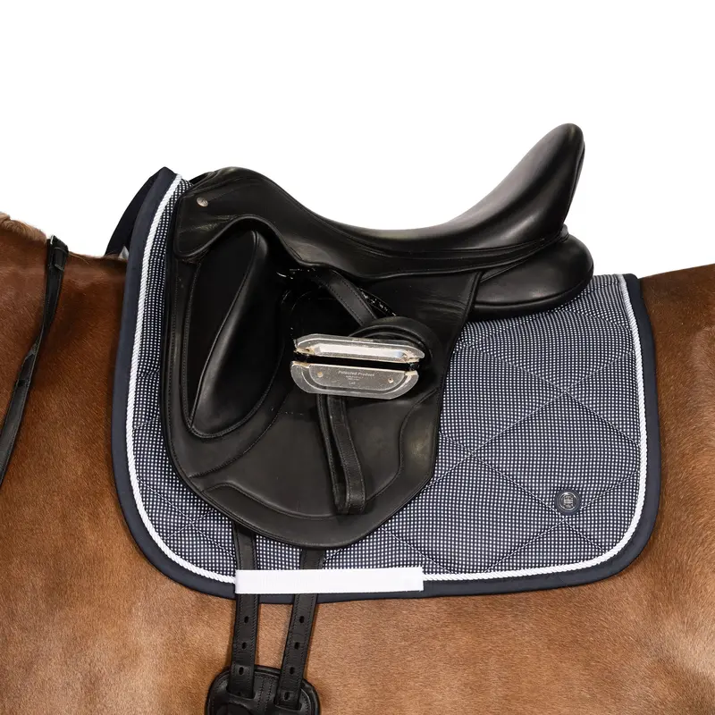 Lt Navy Mini Check Cob Saddle Pad 1