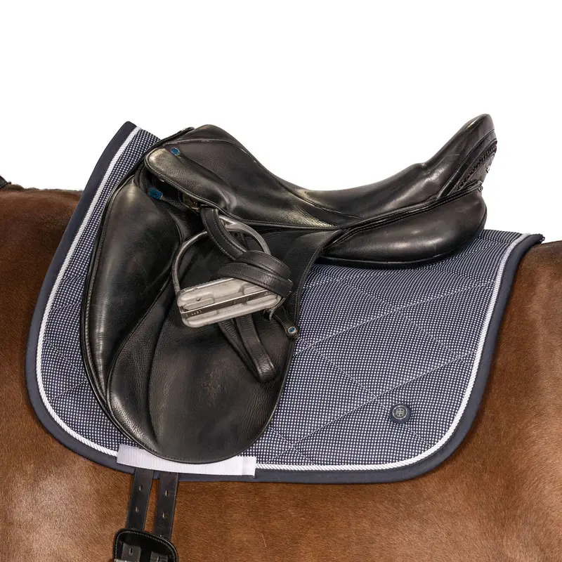 Lt Navy Mini Check Dressage Saddle Pad 1