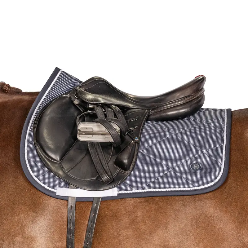 Lt Navy Mini Check Jump Saddle Pad 1