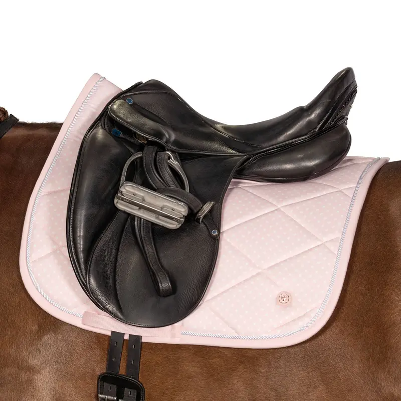 Lt Pink Polka Dot Dressage Saddle Pad 1
