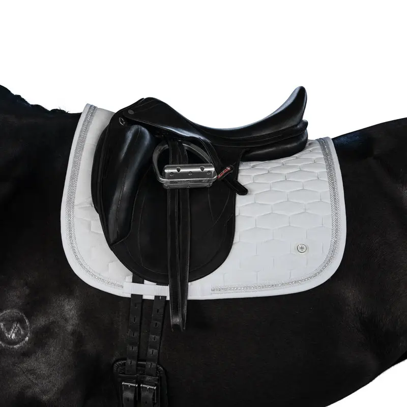 Lt White Crystals Dressage Saddle Pad 1