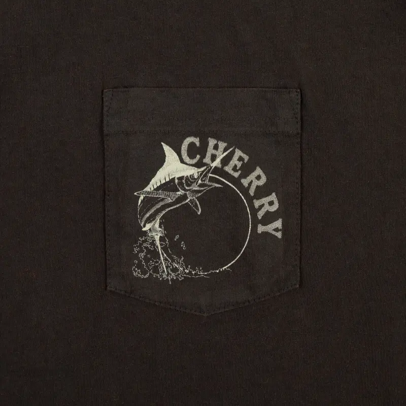 Marlin Fishing Long Sleeve T-Shirt (Vintage Black) 2