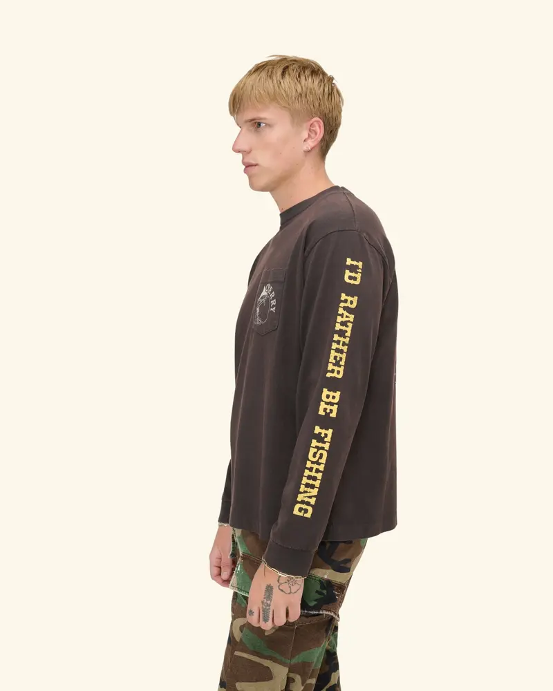 Marlin Fishing Long Sleeve T-Shirt (Vintage Black) 6