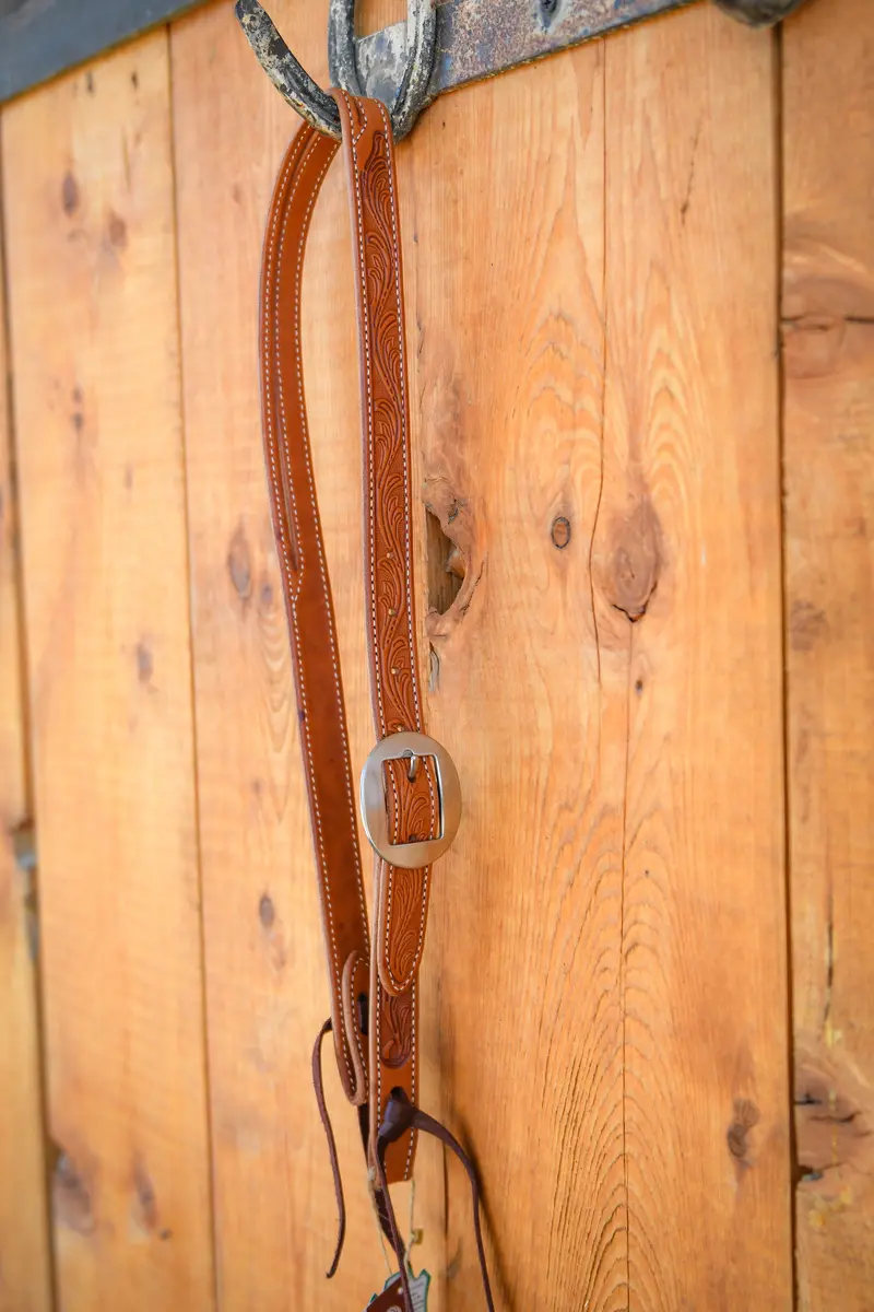 Martin Ranahan Floral Chestnut Split Ear Headstall 1