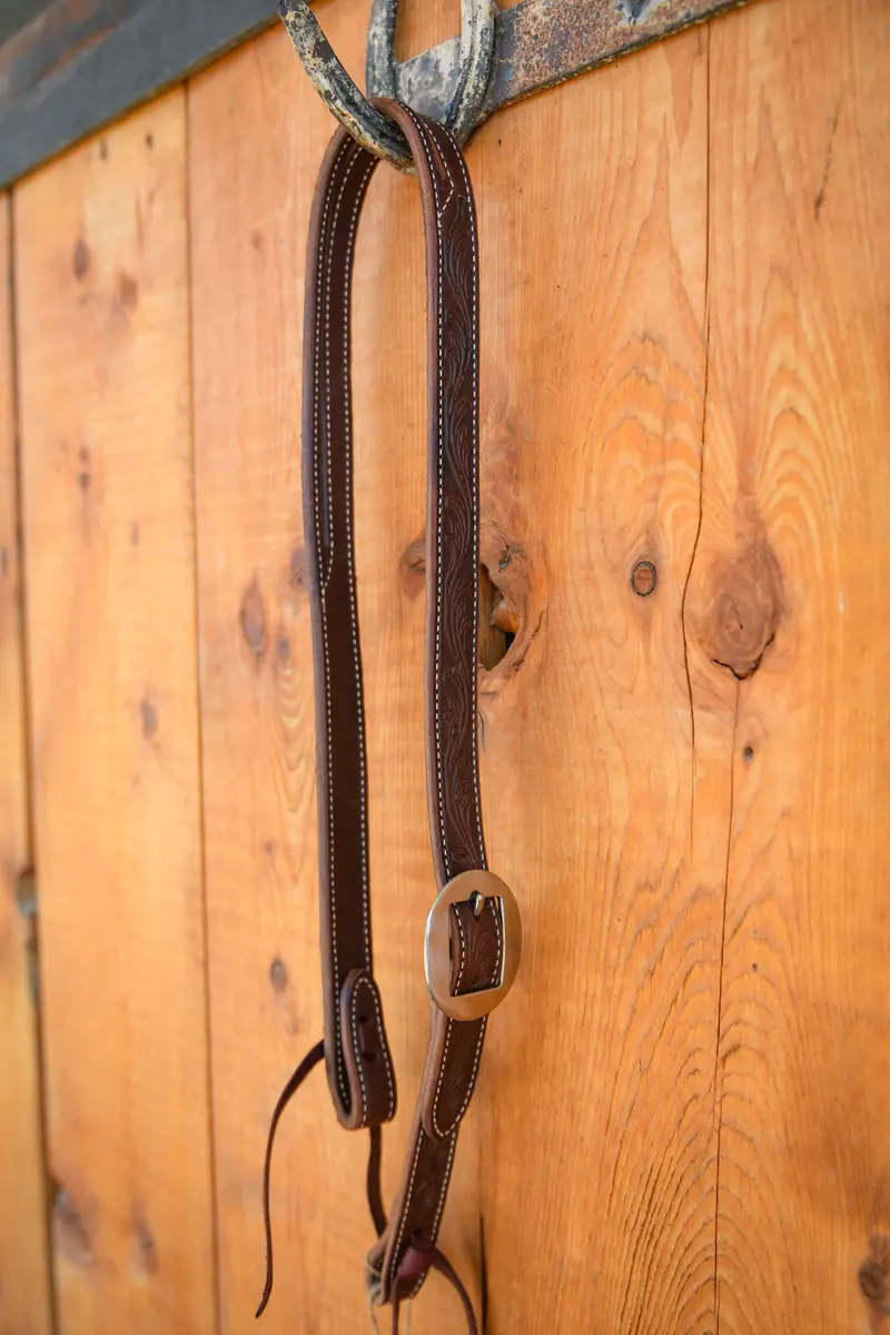 Martin Ranahan Floral Chocolate Split Ear Headstall 1
