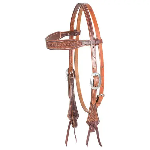 Martin Weathered Antiqued Mini Basket Browband Headstall 1