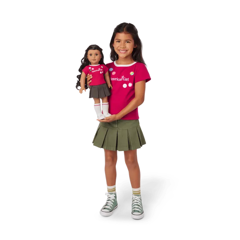 Matching Ag™ Grin Pins Ringer Tee Set For Girls & 18-Inch Dolls 1