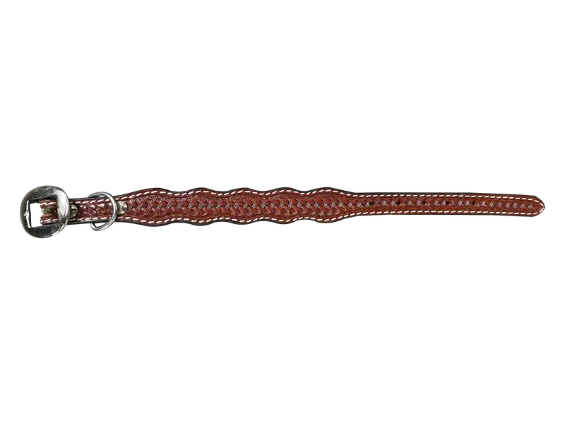 Medium Oil Basketweave Dog Collar 1
