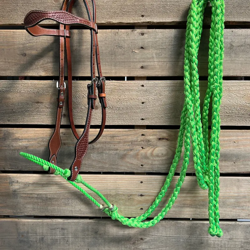 Medium Oil Basketweave Lime Loping Hackamore #Lhk010 1