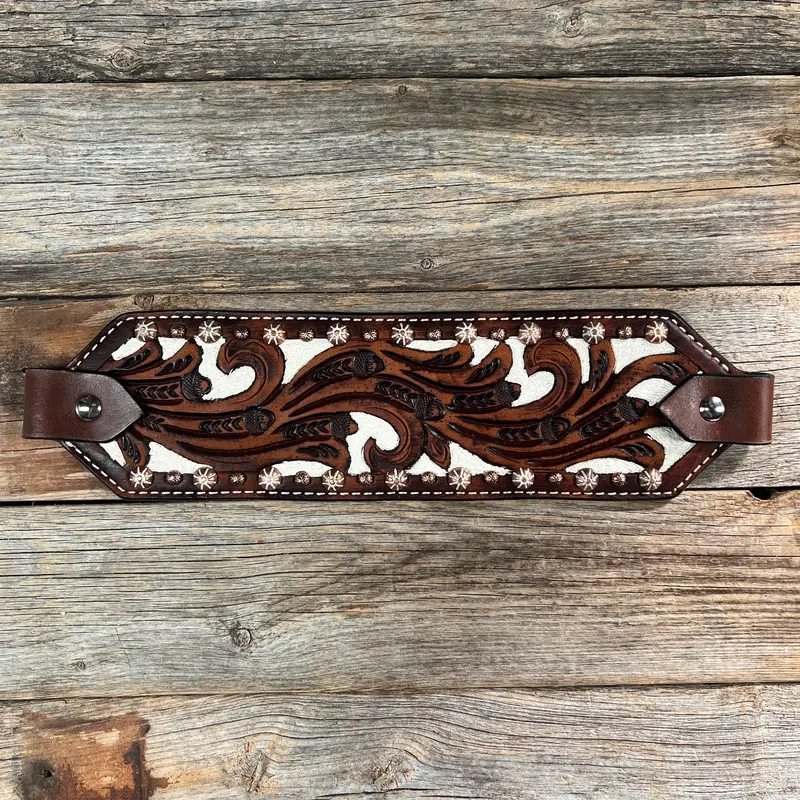 Medium Oil Bronc Noseband With Copper Dots 1